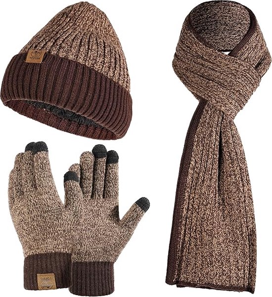 Echarpe, bonnet et gants en laine