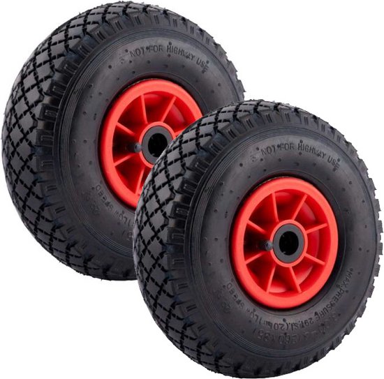 Set 2x roue de diable 3.00-4 pneu pneumatique (260×85)