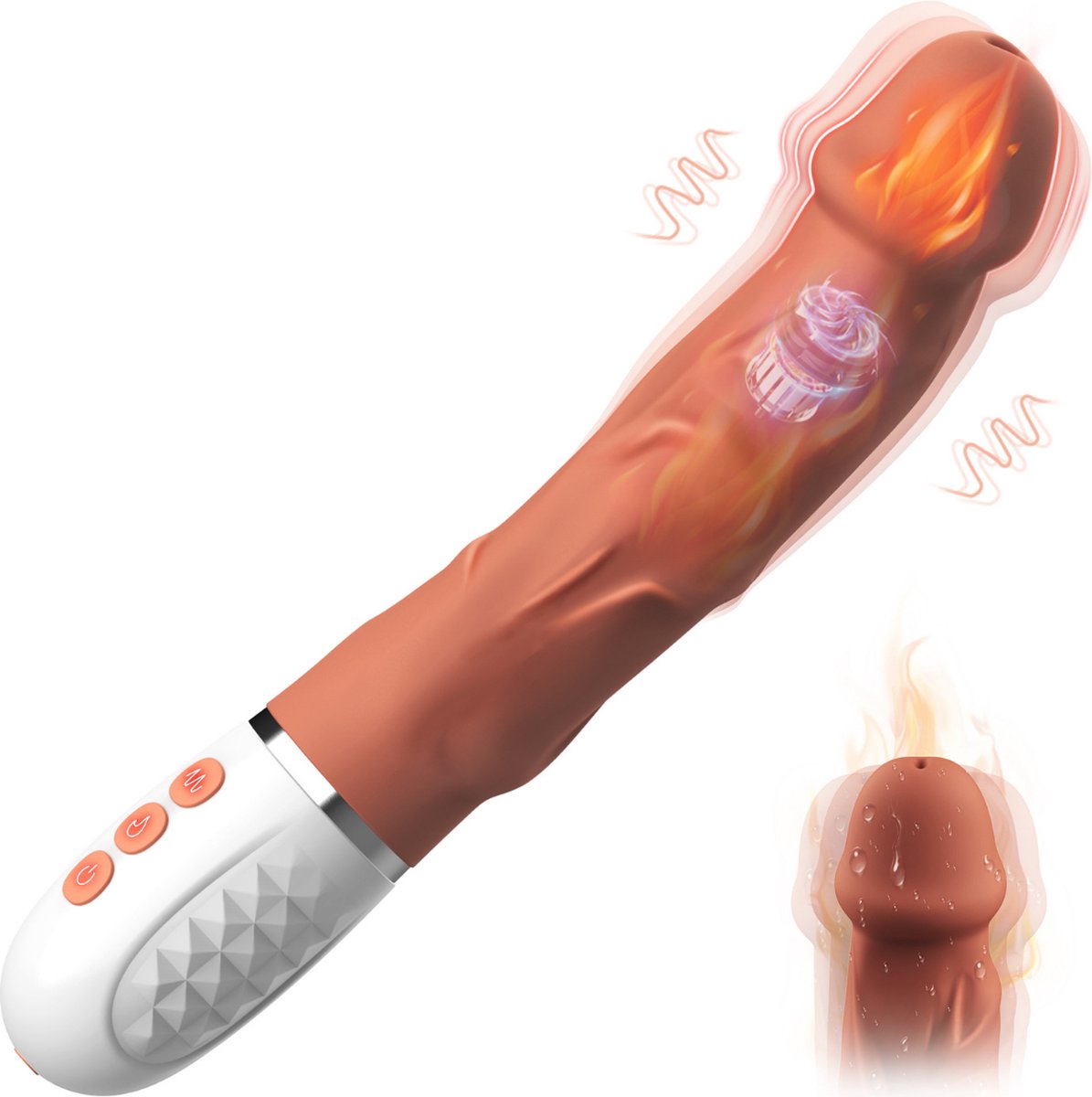 Goedkoopste Xerolax Stotende Buttplug - Stotende Dildo - Bewegende Dildo - Stotende Vibrator - Thrusting Dildo - Verwarmde Dildo - Voor Mannen - Geel