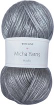 Micha Yarns - metallic 57% acryl 43% polyester garen - 5 bollen - 5 x 100gram - 285 meter per bol - Zilver (008)
