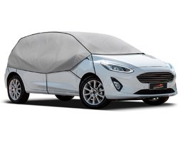 CarPassion Autohoes - Half Cover - Beschermhoes - Waterdicht & Vorstbestendig - Maat S/M - Grijs - 275 x 70 cm