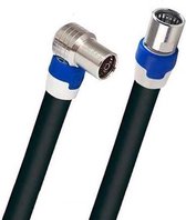 Coax kabel op de hand gemaakt – 1.5 meter – Zwart – IEC 4G Proof Antennekabel – Female haakse en F-connector rechte pluggen – complete modem kabel