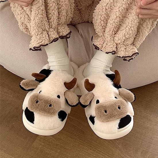 Generisch Couples Winter Slippers for Women Christmas Print Warm