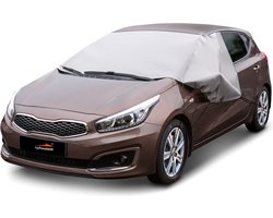 CarPassion Autohoes - Half Cover - Anti-Vries Deken - Beschermhoes - Waterdicht & Vorstbestendig - Universeel - Grijs