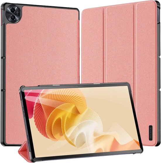 Dux Ducis - Housse de tablette adaptée à OPPO Realme Pad 2 - 11,5 pouces - Série Domo - Book Case à trois volets - Rose