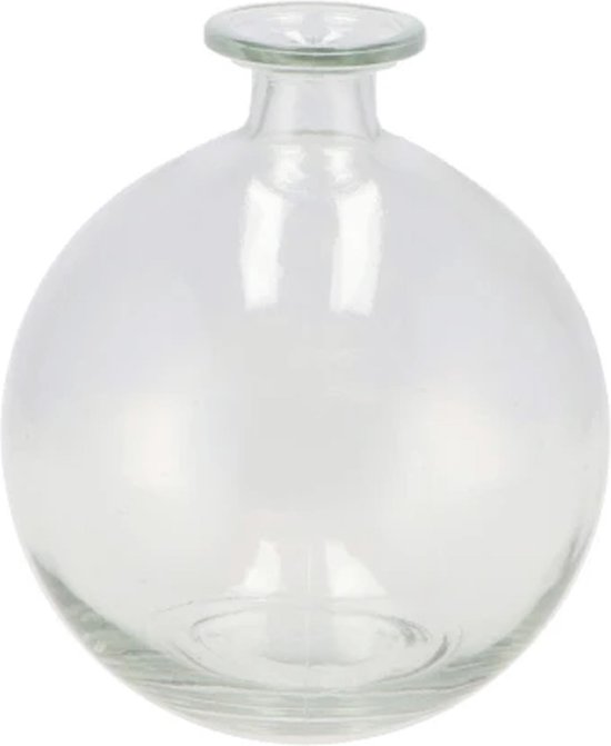 DK Design Bloemenvaas rond model - helder gekleurd glas - transparant - D13 x H15 cm