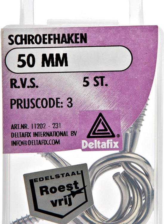 Deltafix Schroefogen - 10x - verzinkt metaal - 50 mm - ijzerwaren bevestigsmaterialen