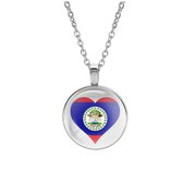 Ketting Glas - Hart Vlag Belize