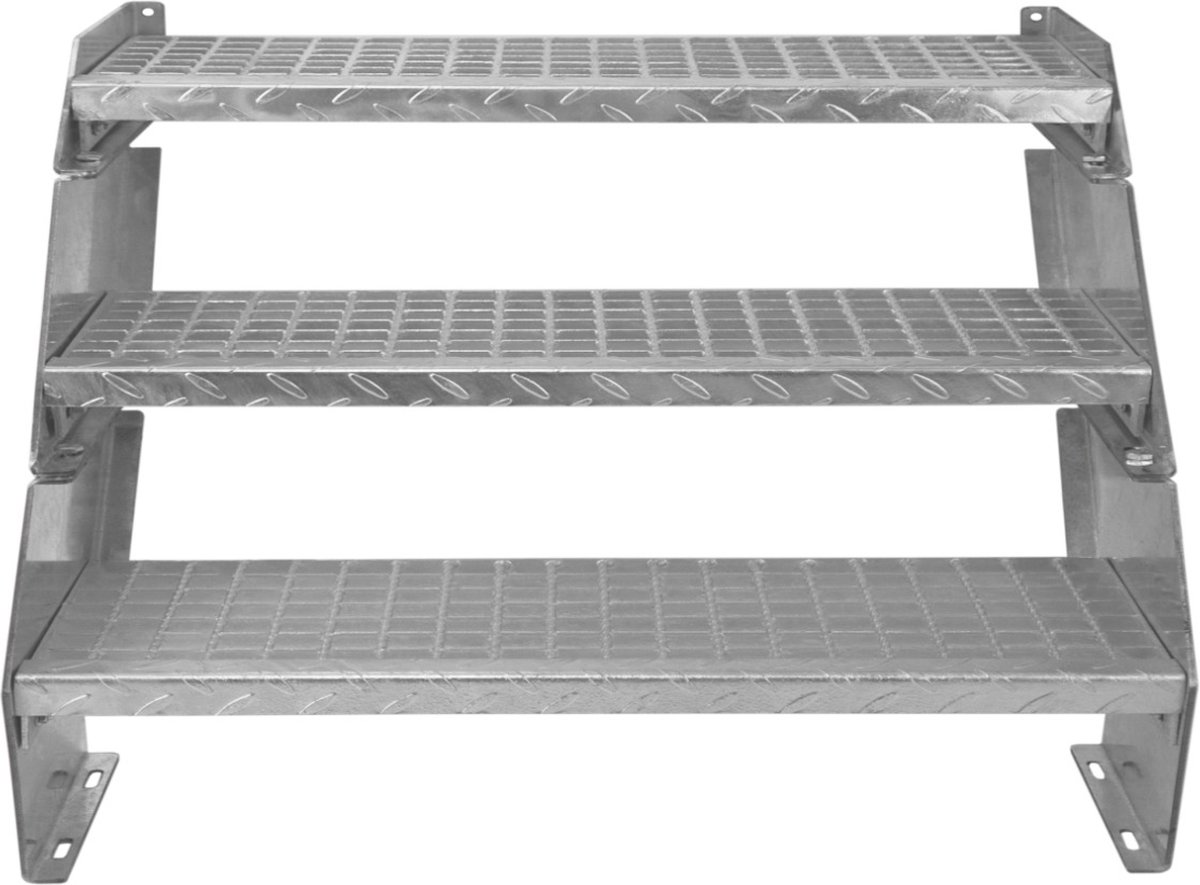Extra gegalvaniseerde stalen treden - zilver - 900mm - antislip