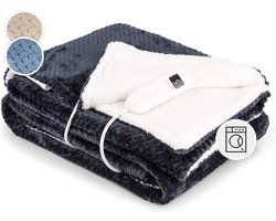 Klarstein XL elektrische knuffeldeken, elektrische deken met automatische uitschakeling, 180x130 cm. Elektrische warmtedeken, kan in de wasmachine, dubbelzijdige elektrische deken voor bed & bank, electric heated blanket met 9 standen