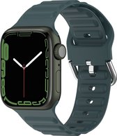 Mobigear - Watch bandje geschikt voor Apple Watch Series 9 (41mm) Bandje Flexibel Siliconen Gespsluiting | Mobigear Colors - Groen