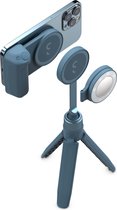 ShiftCam SnapGrip Creator Kit magnetische smartphone accessoires - statief - selfiestick - telefoongrip - ingebouwde powerbank - ringlight - MagSafe compatibel - Blue Jay (blauw)