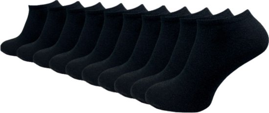 sokken heren sokken dames unisex sneakersokken maat 35-38 zwart 10paar
