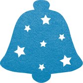 Kerstbel 2 vilt onderzetter - Lichtblauw - 6 stuks - ø 10 cm - Tafeldecoratie - Glas onderzetter - Valentijn - Cadeau - Woondecoratie - Tafelbescherming - Onderzetters voor glazen - Keukenbenodigdheden - Woonaccessoires - Tafelaccessoires