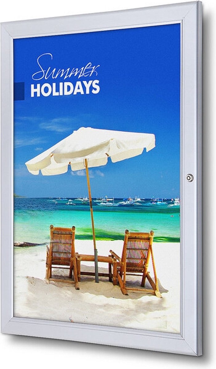 Syna Vergrendelbare Poster Case Economy A2 - Syna SCPA2 Zilver