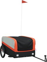 vidaXL - Fietstrailer - 45 - kg - ijzer - zwart - en - oranje