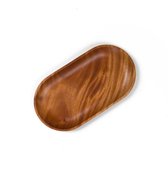 Khaya - ovaal houten bord - voor tapas & snacks - handgemaakt van natuurlijk materiaal
