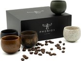 Espressokopjes 5-delige set Timeout Mini | 50 ml | hoogwaardige kopjes van aardewerk | Japanse stijl zonder handvat | vaatwasmachinebestendig | mokka | thee | sake cups | mokken
