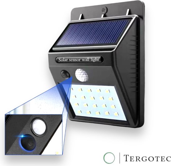 Qrola Solar Qrola 100LED avec détecteur de mouvement et capteur de nuit - éclairage intelligent - éclairage extérieur - lampe à énergie solaire - étanche
