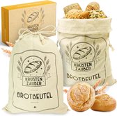 Broodzakken linnen, set van 2, 2 x linnen zakken 40 x 30 cm voor het bewaren van brood - ideale broodzak, broodzak, broodzak, broodzak