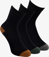 3 paar middellange kinder sokken zwart - Maat 31/34