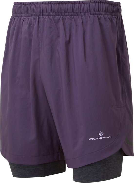 Ronhill | Life 7 Twin Short | 2-in-1 Shorts | Heren - Purple - M