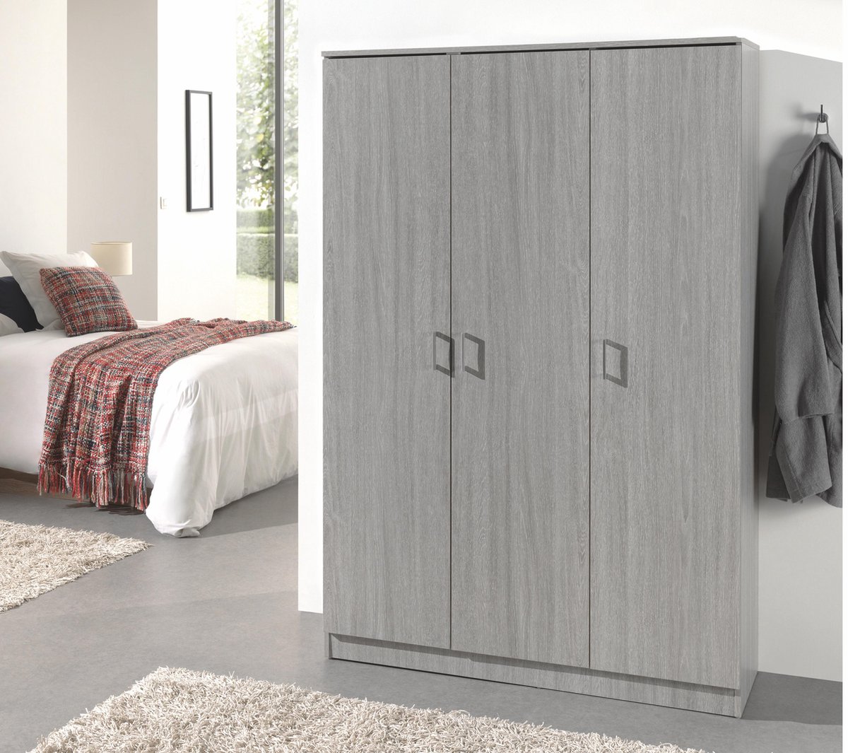Belfurn - Linnenkast 3 deuren 120cm eden new grey oak