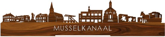 Standing Skyline Musselkanaal Palissander hout - 60 cm - Woondecoratie design - Decoratie om neer te zetten en om op te hangen - Meer steden beschikbaar - Cadeau voor hem - Cadeau voor haar - Jubileum - Verjaardag - Housewarming - Interieur -