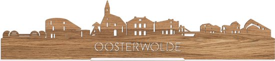 Standing Skyline Oosterwolde Eikenhout - 60 cm - Woondecoratie design - Decoratie om neer te zetten en om op te hangen - Meer steden beschikbaar - Cadeau voor hem - Cadeau voor haar - Jubileum - Verjaardag - Housewarming - Interieur - WoodWideCities