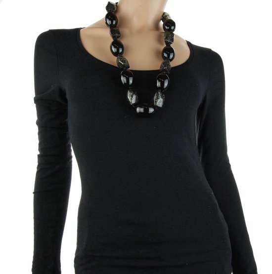 Behave Collier de grosses perles avec nœud