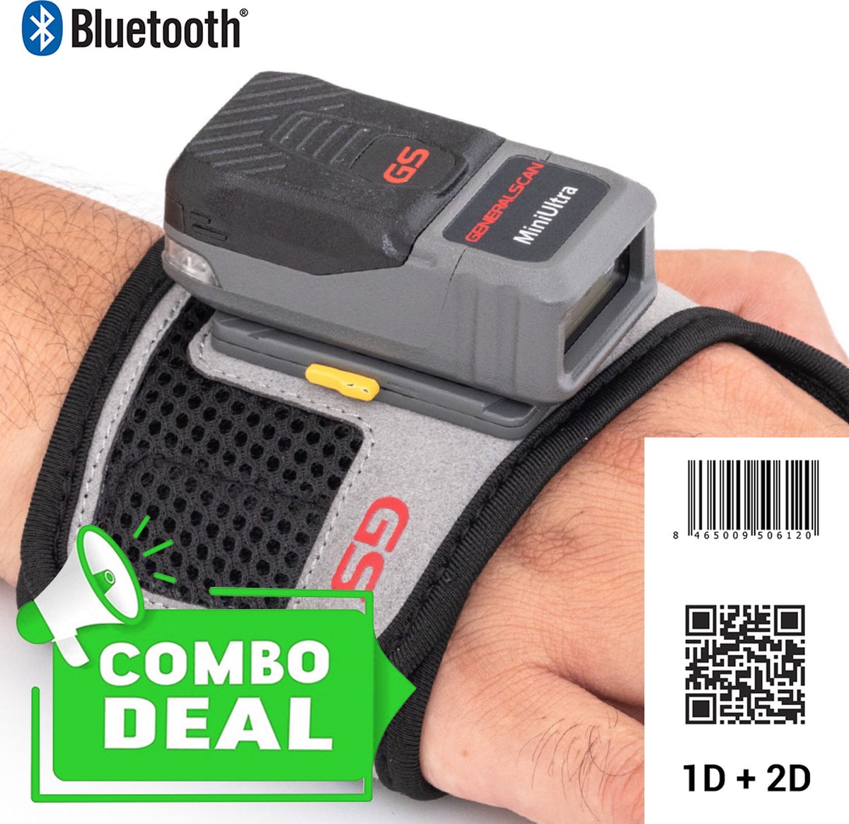 Generalscan GS R5524 with Scan Glove - Bluetooth 2D Barcode scanner - Combi Deal - 2D-barcodes - Handscanner