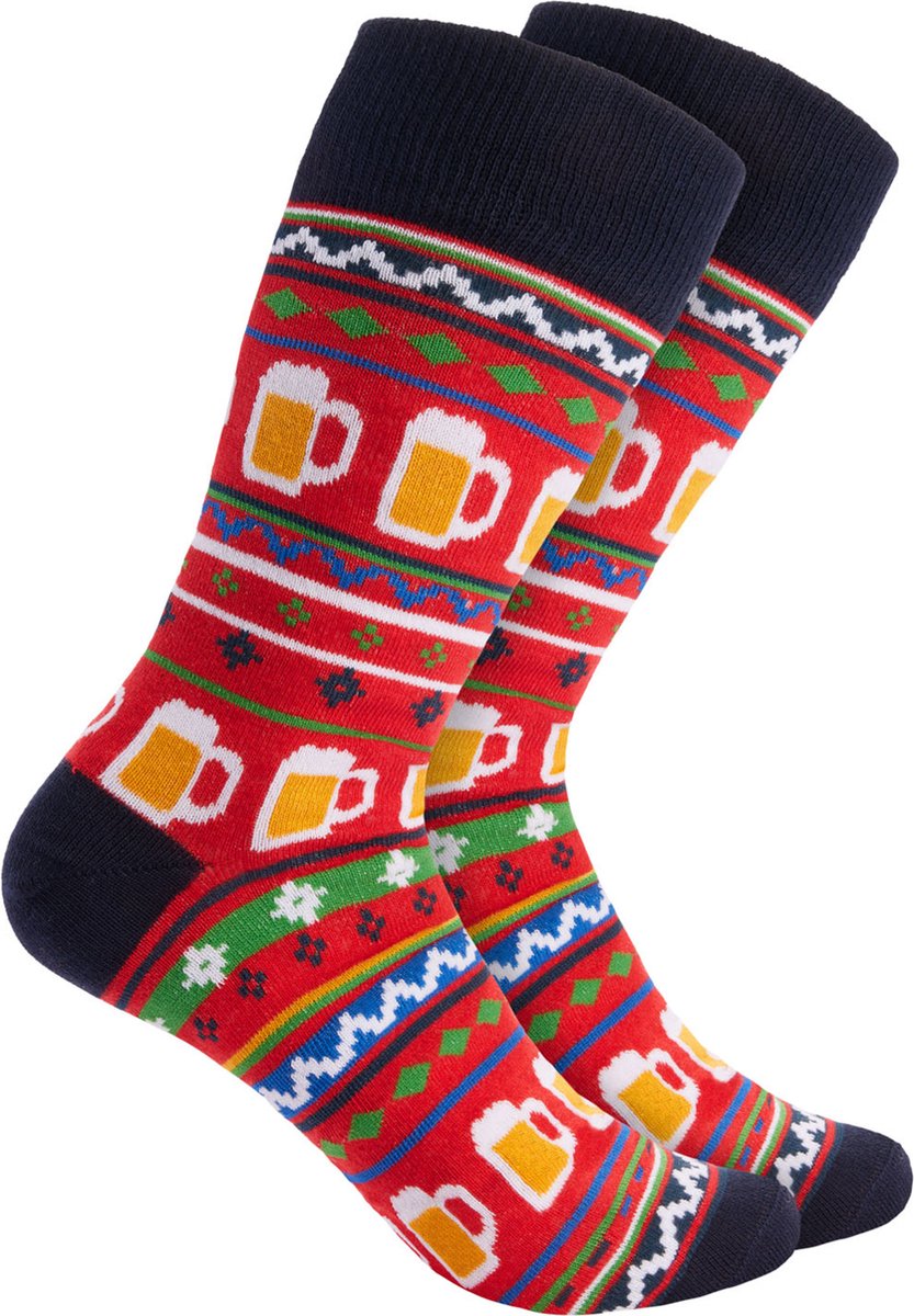 Brubaker Kerstsokken Voor Dames En Heren - Kerstmotieven - Unisex Kleurrijke Huissokken Voor De Kerstperiode - Grappige Katoenen Sokken - Cadeau Voor Kerstmis