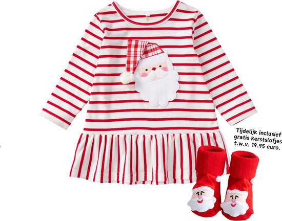 Robe de Noël Kiddos avec détail du Père Noël - Tenue de Noël fille - 116