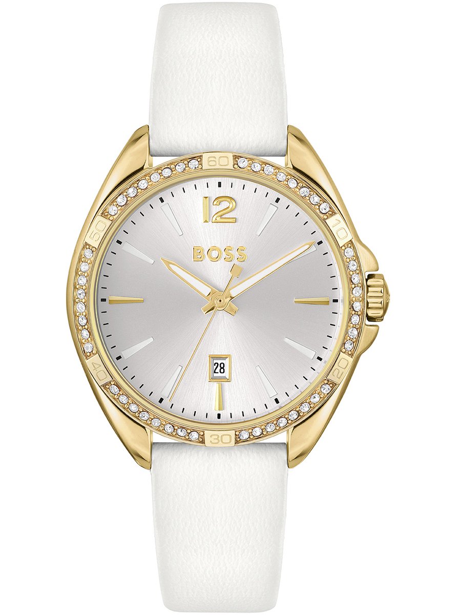 Hugo Boss Felina 1502619 Horloge - Leer - Wit - Ø 30 mm