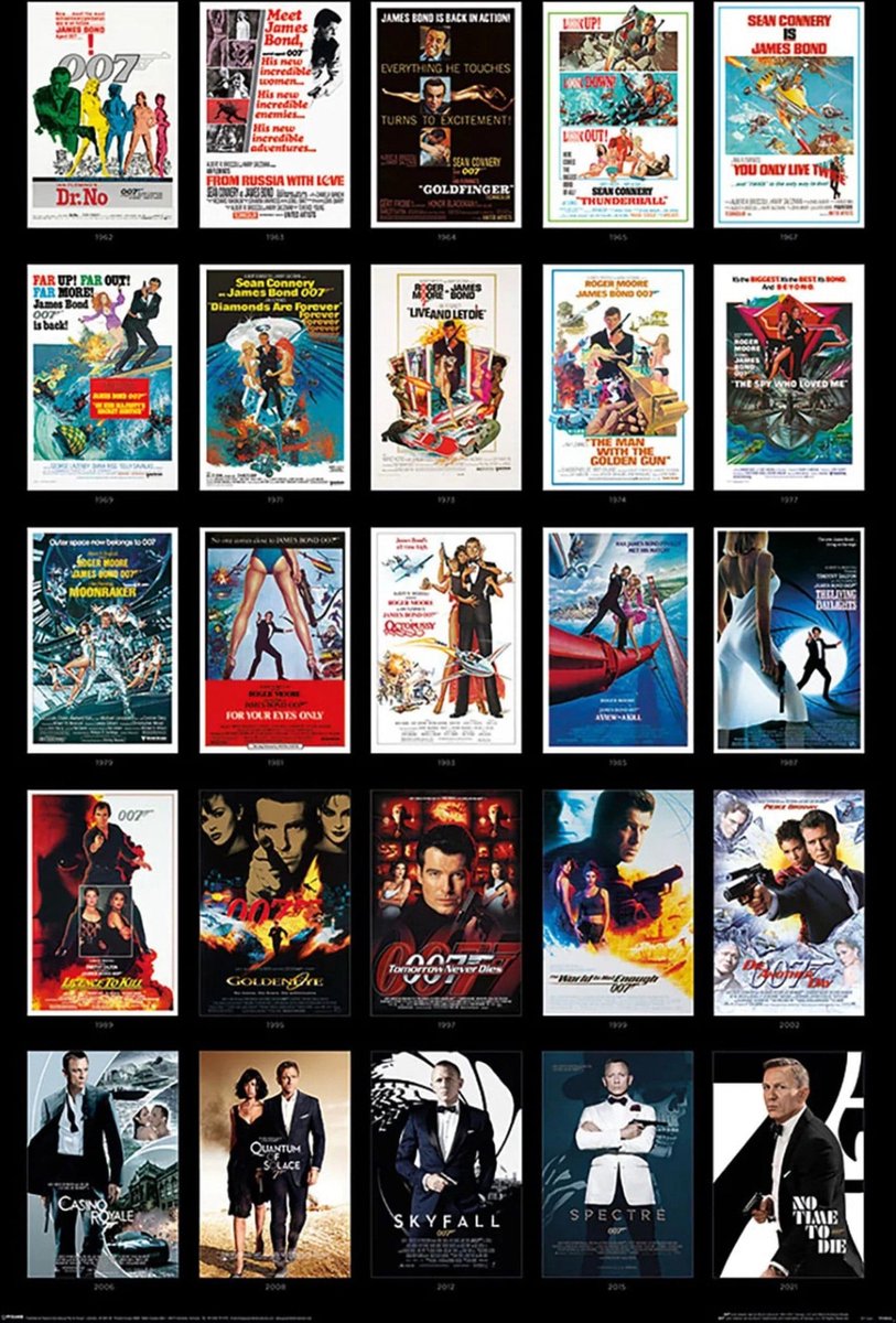 Pyramid Poster James Bond - 25 Films 61x91,5cm Divers