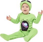 Smiffy's - Alien Kostuum - Baby Buitenaarts Wezentje Kind Kostuum - Groen - 9 - 12 Maanden - Halloween - Verkleedkleding