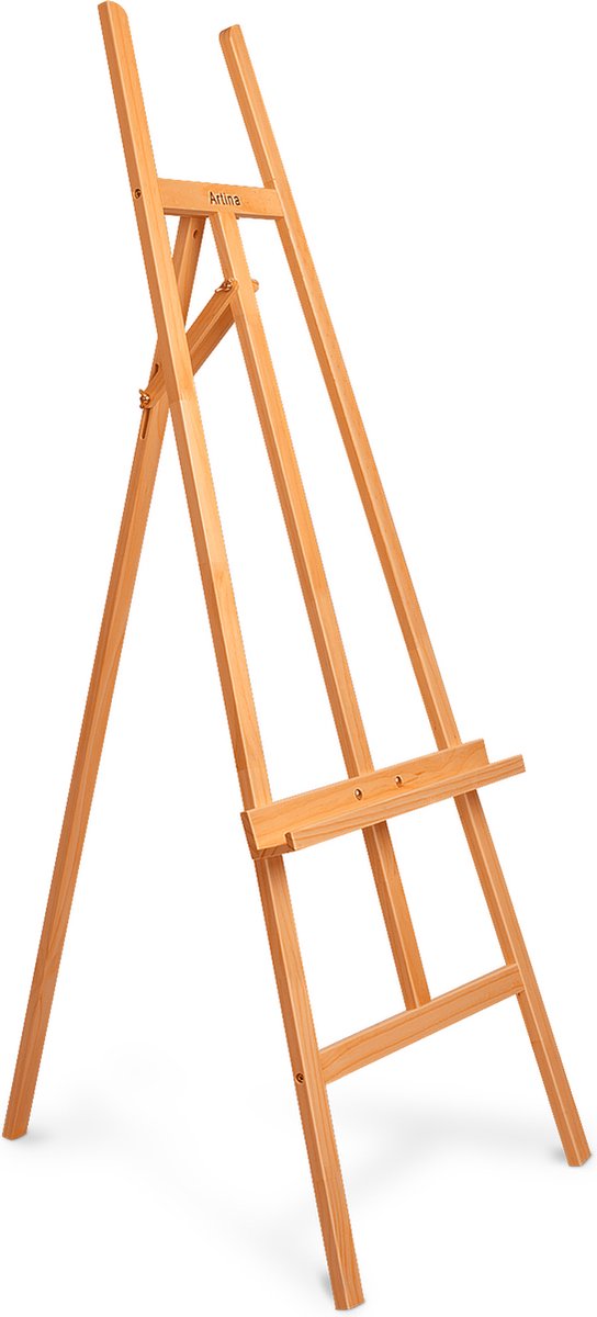 Artina Atelier easel made of solid beech wood Sevilla - Easel for Muscle Windows up to 120 cm - Easel for Artists and all Painting Techniques - Light Painting Easel Adjustable