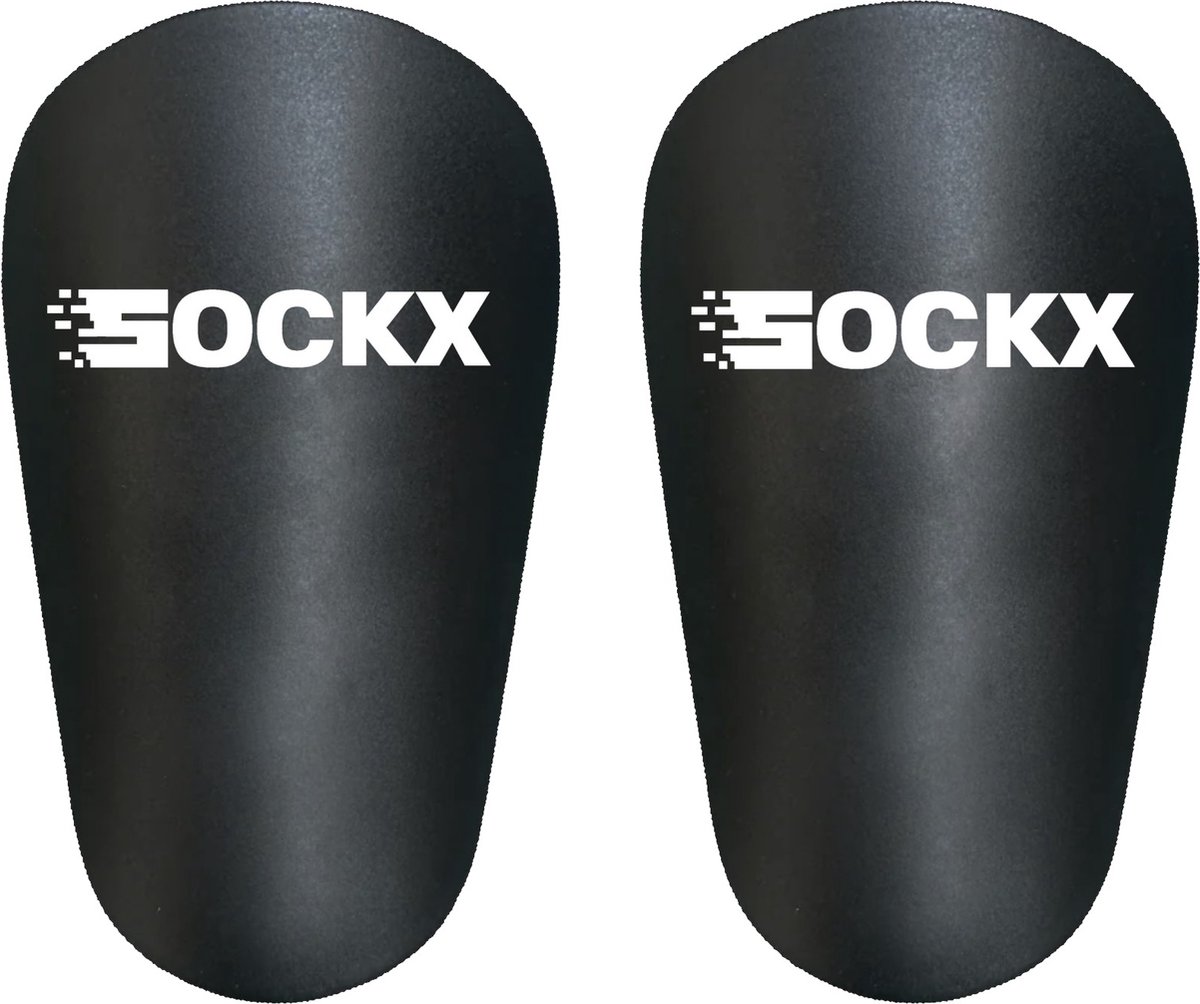 Sockx - Mini Scheenbeschermers voetbal - One Size - 8cmx5cm - Mini Shinpads - Scheenbeschermers - Zwart