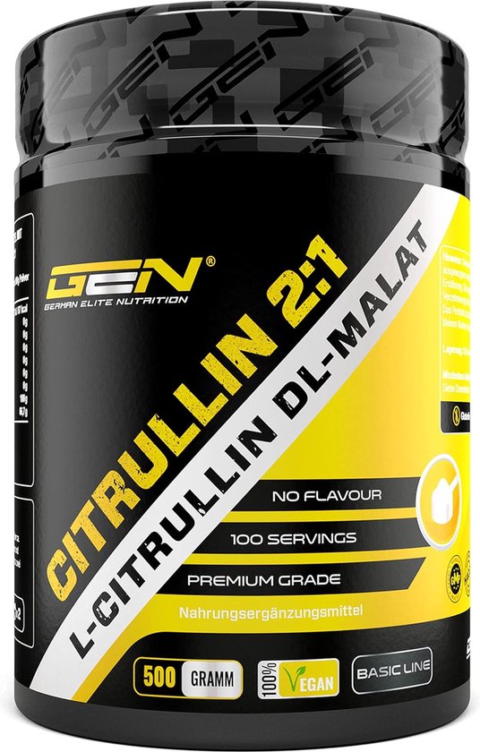 L-Citrulline Poeder - 500 g - L-Citrulline DL-Malaat 2:1 - Optimale Oplosbaarheid - Veganistisch - Van Plantaardige Fermentatie - Premium Citruline Malaat Aminozuur