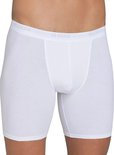 Wit katoenen boxershort voor heren met een grijze Sloggi-band.