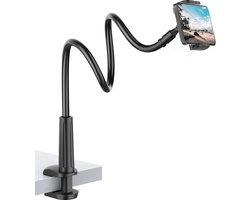 Fappen Mobile Phone Holder, Gooseneck Holder, Flexible Adjustable Arm, for in Bed, for iPhone/Huawei/Samsung etc., 76 cm Total Length, Suitable for 4.7-7 Inch Devices, Black
