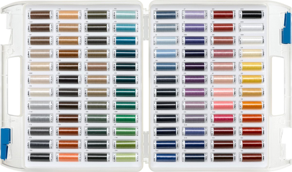 Mettler Koffer met 96 kleuren naaigaren 200m stikzijde Seralon 100% polyester