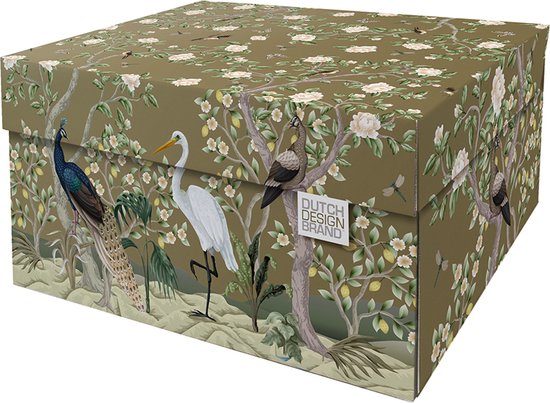 Dutch Design Brand - Dutch Design Storage Box - Opbergdoos - Opbergbox - Bewaardoos - Goud - Vogels - Pauw - Chinoiserie - Golden Paradise