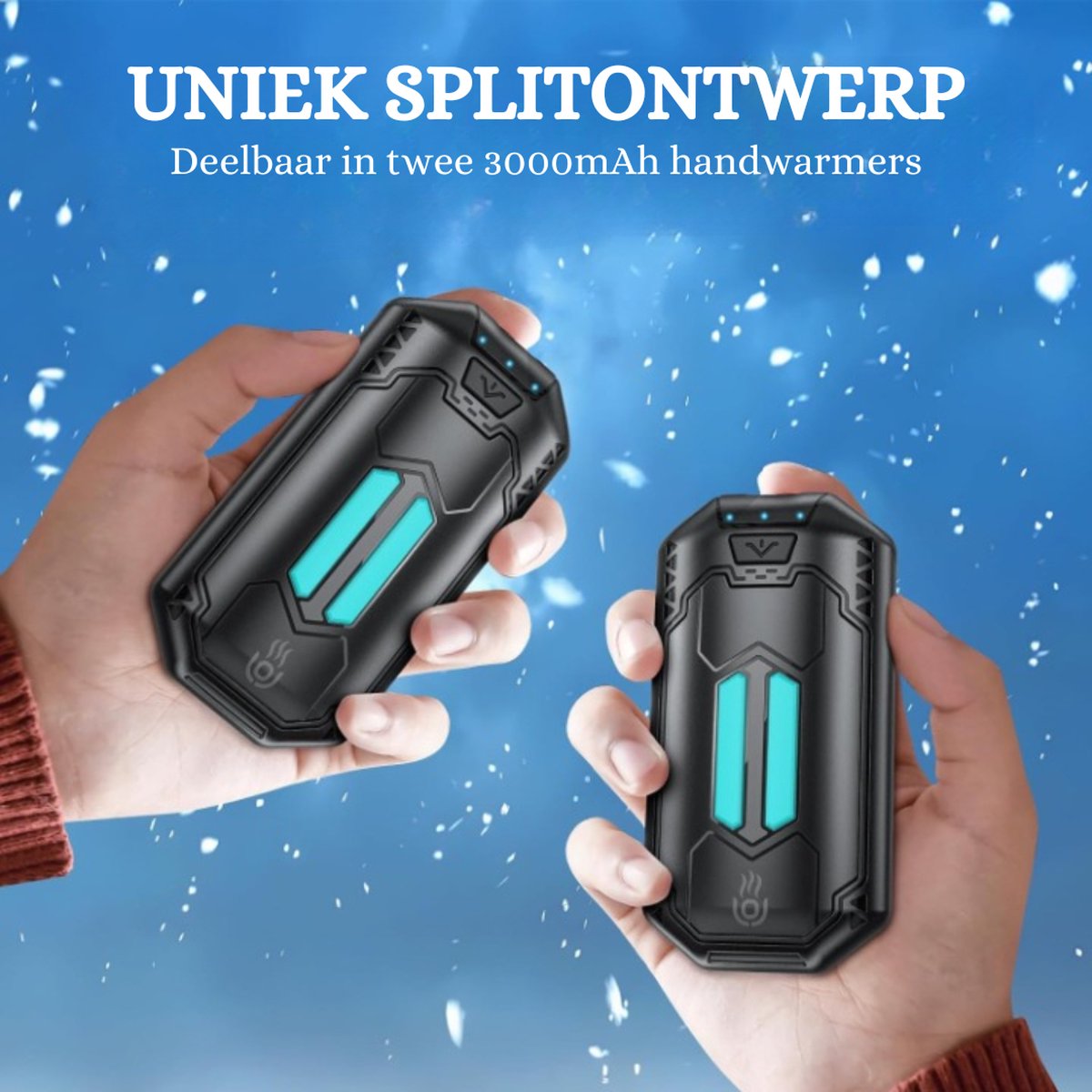 Lot De 2 Chauffe-mains Rechargeables Double Face - 6000mAh, Design Mince En Silicone - Parfait Pour L'hiver, Les Sorties Et Les Cadeaux - 2