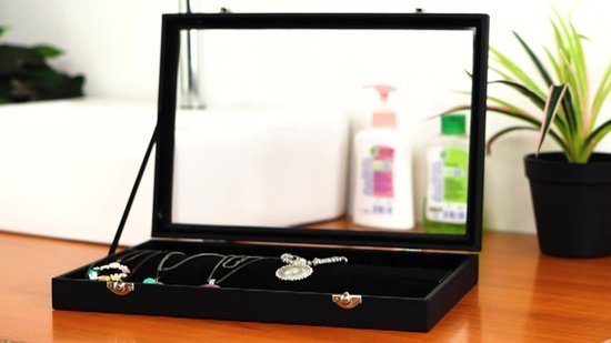 Belle Vous Grijs Velours Sieraden Organiser Display Doos Tray, 24