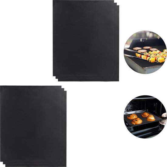 relaxdays 6 x tapis de barbecue - tapis de barbecue en téflon - tapis de  four - tapis... | bol.com