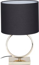 relaxdays tafellamp zwart - nachtlampje vintage - lamp E27 fitting - sfeerverlichting ring