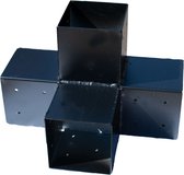 Wovar Pergola Corner Connection avec Rallonge Zwart pour poutres 15 x 15 cm modèle cube - Par Pièce