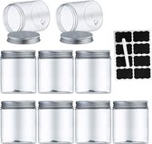 Kunststof voorraaddozen, 9-delige set, BPA-vrije containers met deksel, luchtdichte container, slijmcontainer, kruidenset, voorraaddozen, keuken, thee, kruidenpotjes (250 ml)