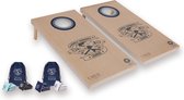 World Cornhole League – 120 x 60 cm Double Board Set - 100% Hout - 16 super Bean Bags - Profi Top Kwaliteit Klasse en Geweldig